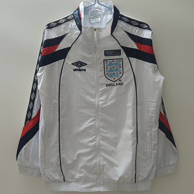 1998-1999 England White Retro Windbreaker