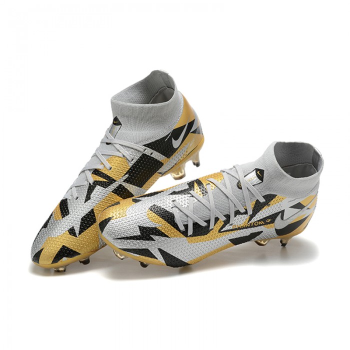 Phantom GT2 Dynamic Fit Elite FG High Soccer Shoes-Grey/Gold-1933201