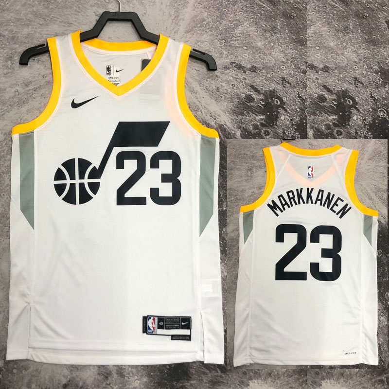 22-23 JAZZ MARKKANEN #23 White Top Quality Hot ...