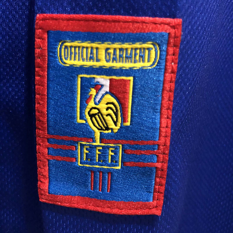 1998 France Home Long Sleeve Retro Soccer Jerse...