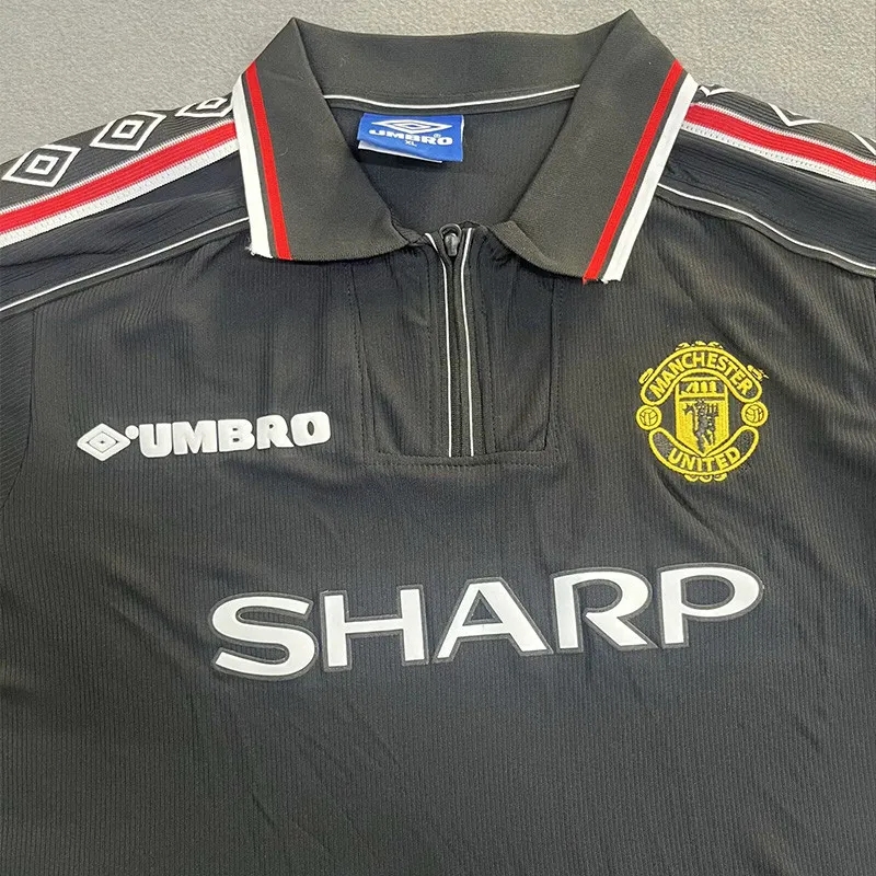 24-25 Man Utd Black Retro Edition Polo Short Sleeve