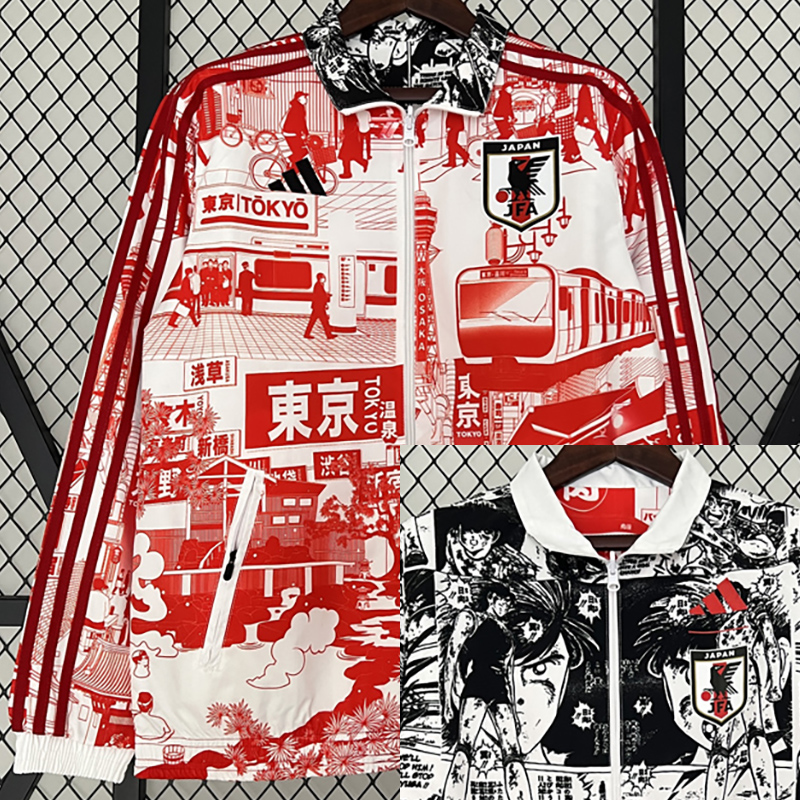 2024 Japan Red & Black Double Sided Windbreaker...