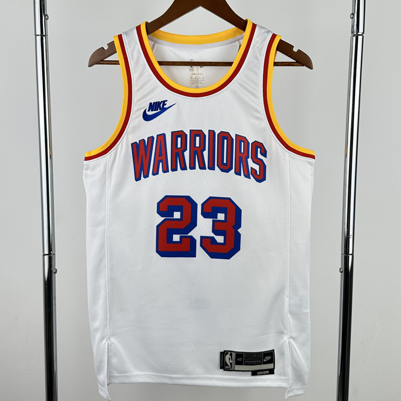 24-25 WARRIORS GREEN #23 White Retro Top Quality Hot Pressing NBA Jersey