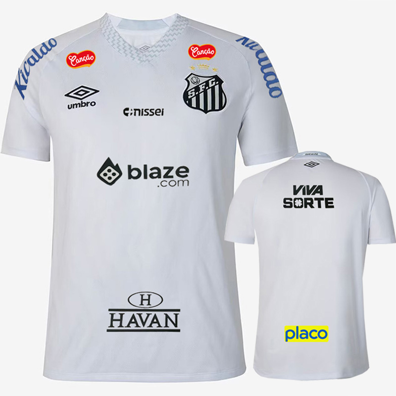 25-26 Santos FC Home Prints Sponsor Fans Soccer Jersey