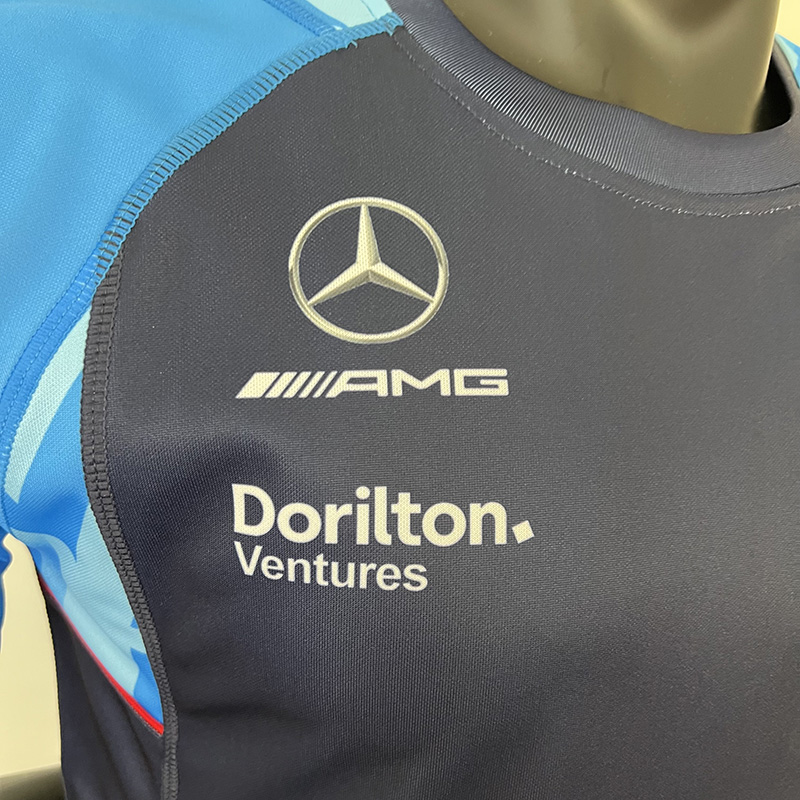 2023 F1 Formula One Mercedes Blue Racing Suit(圆领)