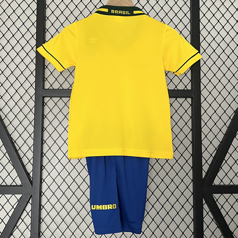 1994 Brazil Home Kids Retro Soccer Jersey