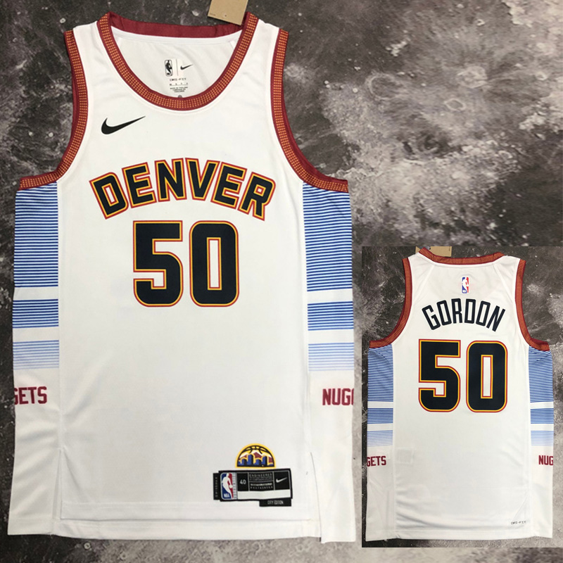 22-23 Nuggets GORDON #50 White City Edition Top...