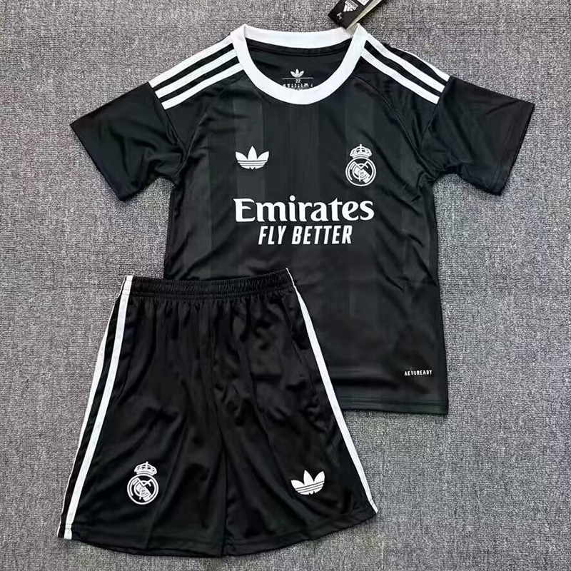 25-26 RMA Black GoalKeeper Kids Soccer Jersey