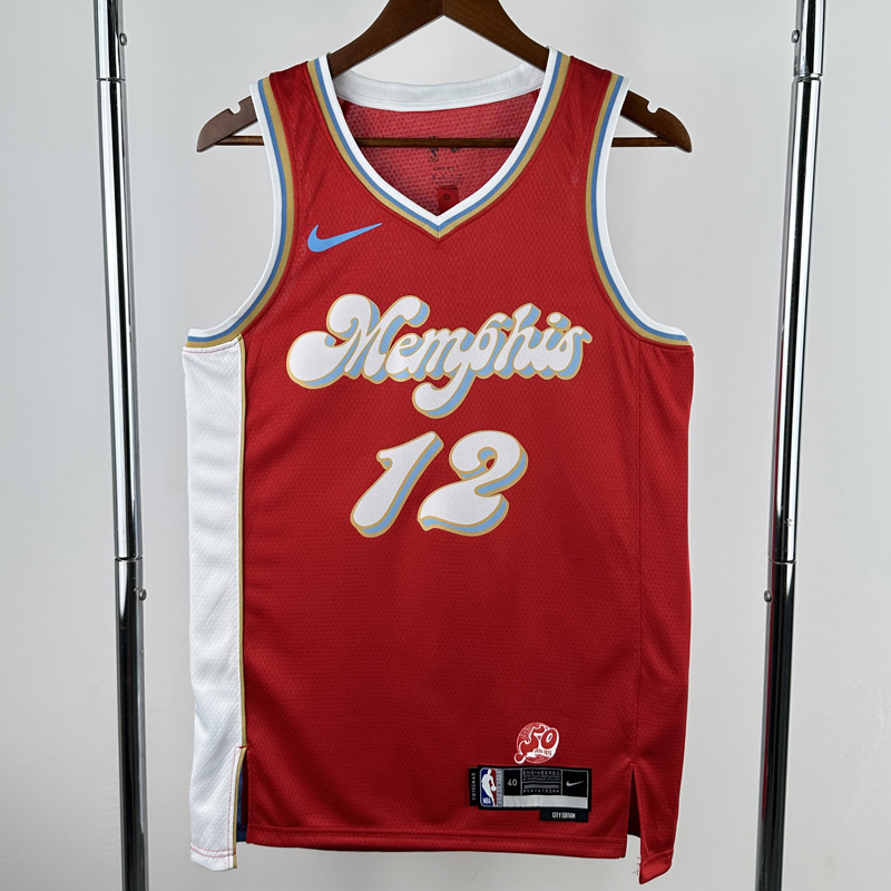24-25 Grizzlies MORANT #12 Red City Edition Top Quality Hot Pressing NBA Jersey