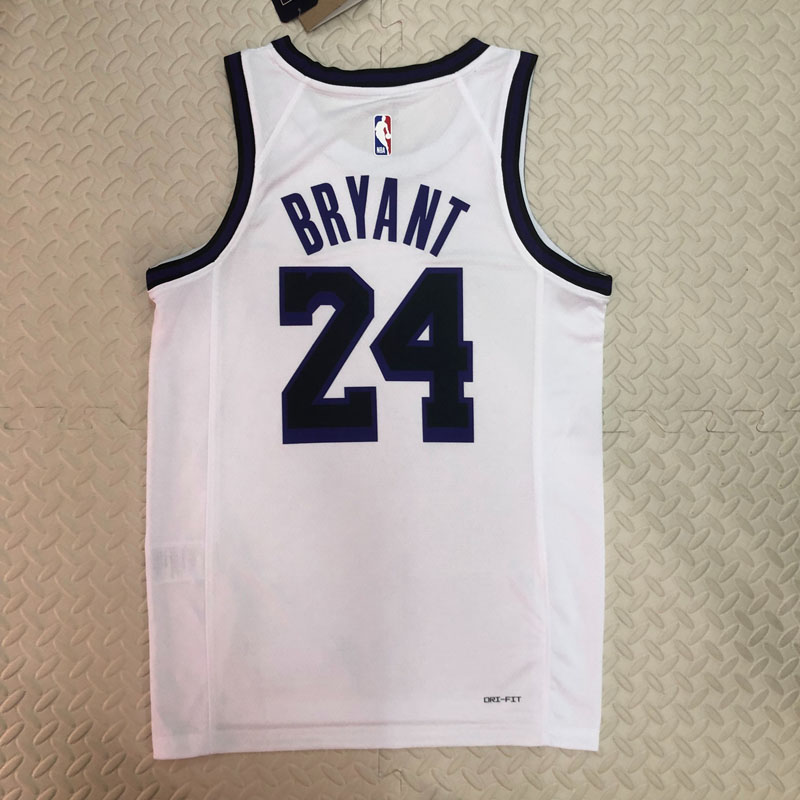 22-23 LAKERS BRYANT #24 White City Edition Top ...