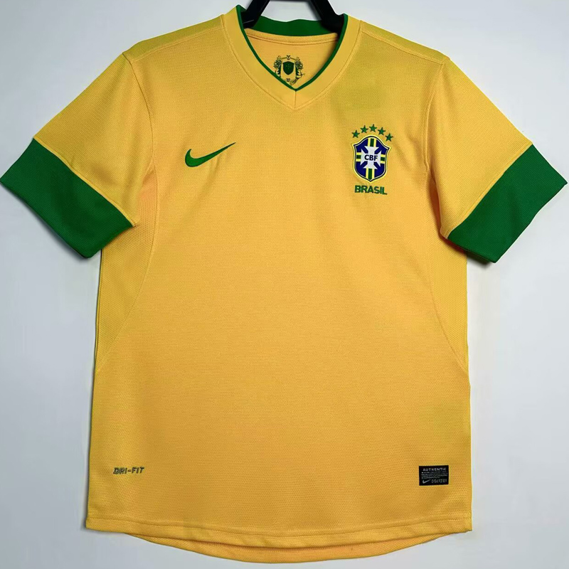 2012-2013 Brazil Home Retro Soccer Jersey