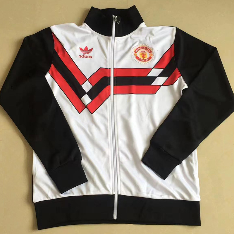 1980 Man Utd White Black Retro Jacket 单夹克
