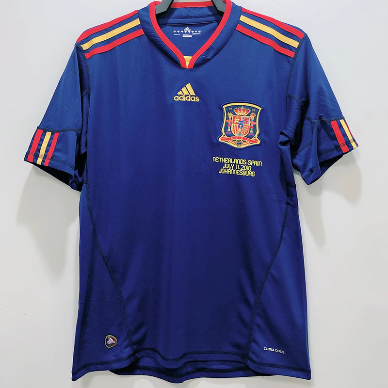 2010 Spain Away Royal Blue Retro Soccer Jersey