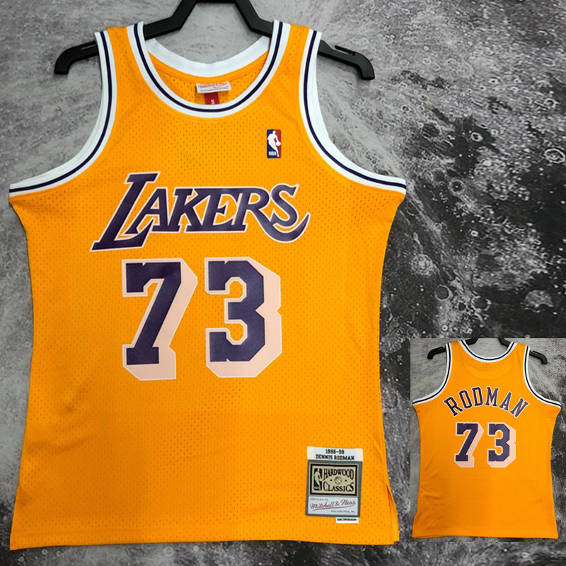 1999 LAKERS RODMAN #73 Yellow Retro Top Quality...