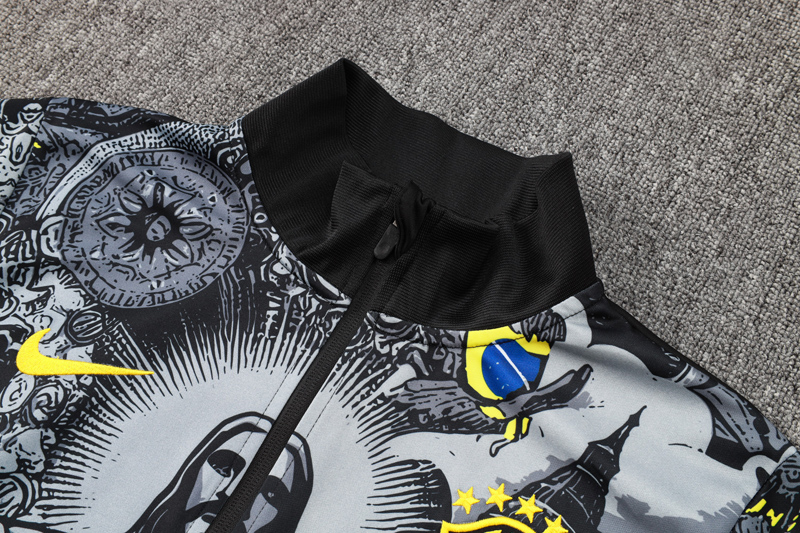 24-25 Brazil Black Jacket Tracksuit #A808(喷墨)
