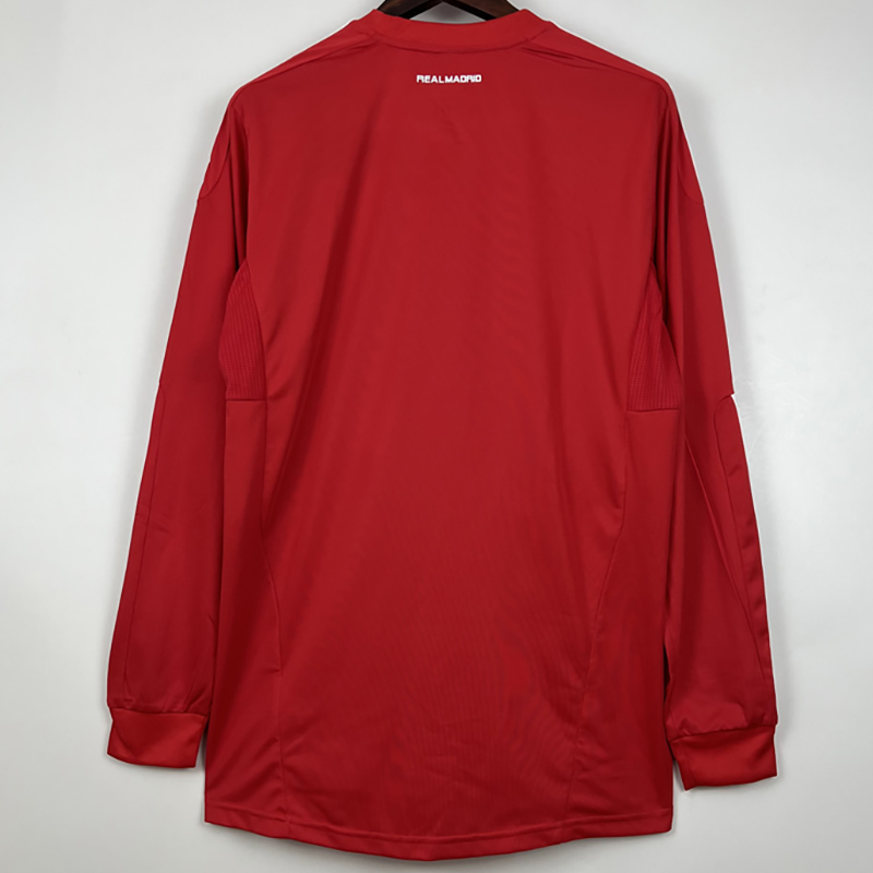 2011-2012 RMA Away Red Long Sleeve Retro Soccer...