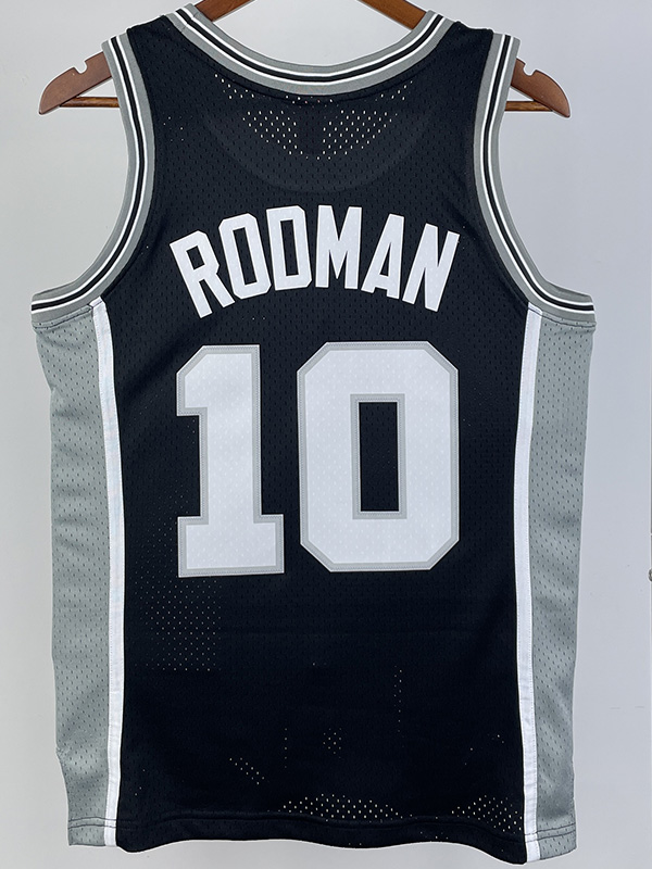 1993-94 SA Spurs RODMAN #10 Black Retro Top Qua...