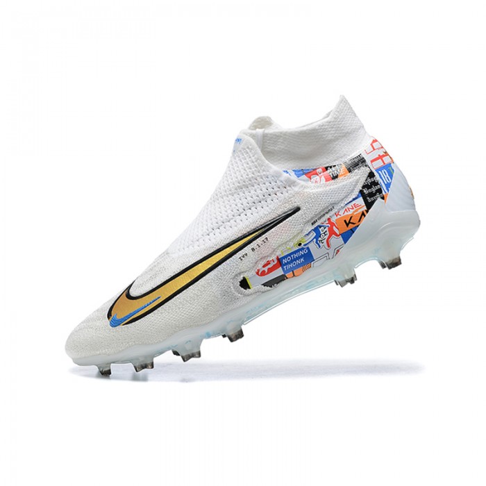 Phantom GX Elite FG High Soccer Shoes-White/Gold-6266385