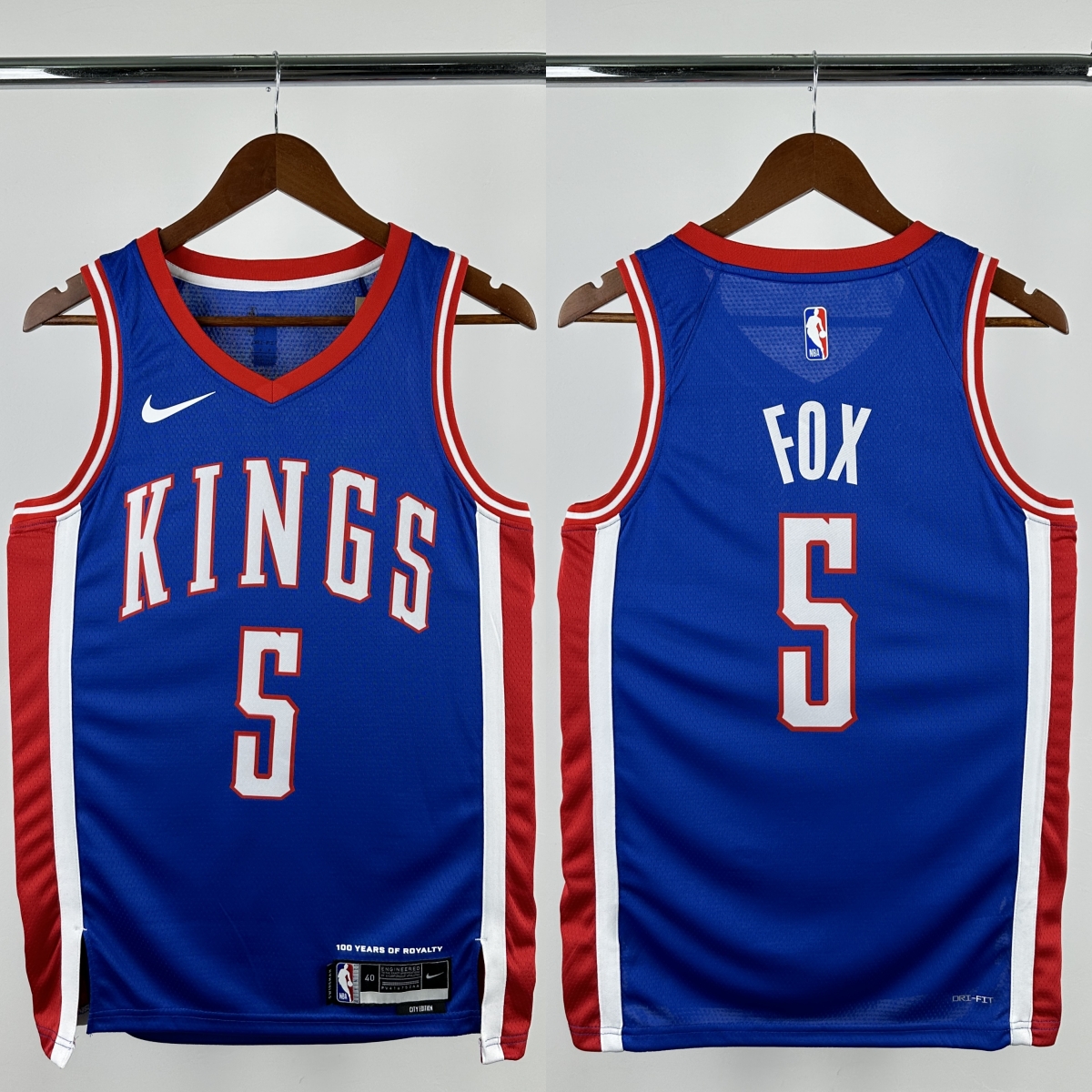 24-25 Kings FOX #5 Blue City Edition Top Quality Hot Pressing NBA Jersey