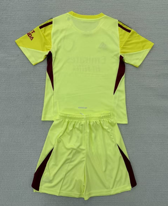 25-26 ARS Light Yellow GoalKeeper Kids Soccer Jersey