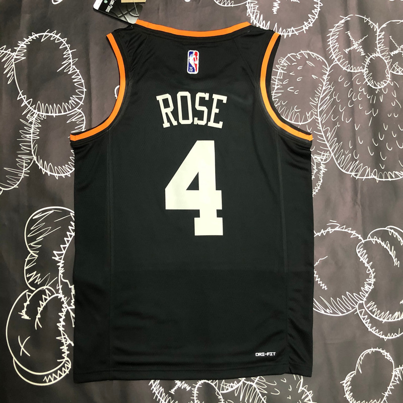 KNICKS Glory version ROSE #4 Black Top Quality ...