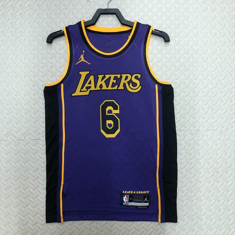 22-23 LAKERS JAMES #6 Purple Top Quality Hot Pr...