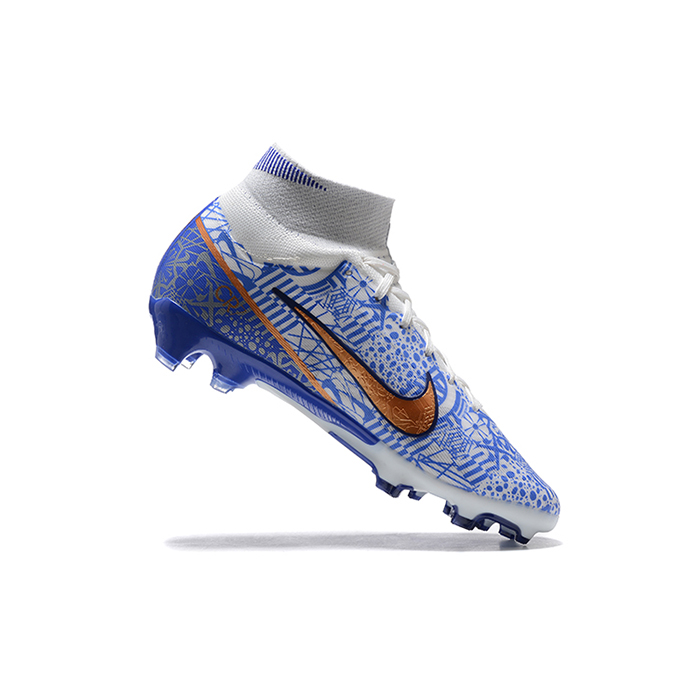 Air Zoom Mercurial Superfly IX Elite FG High Soccer Shoes-White/Blue-1776171