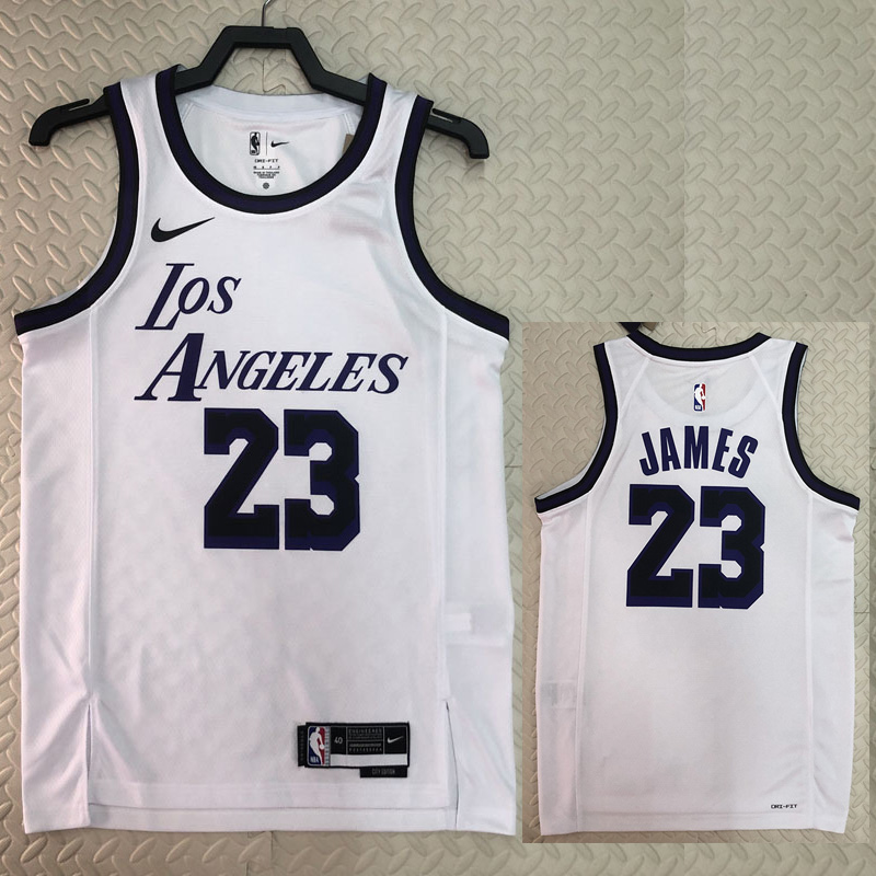 22-23 LAKERS JAMES #23 White City Edition Top Q...