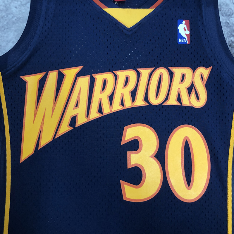 2010 WARRIORS CURRY #30 Navy blue Retro Top Qua...