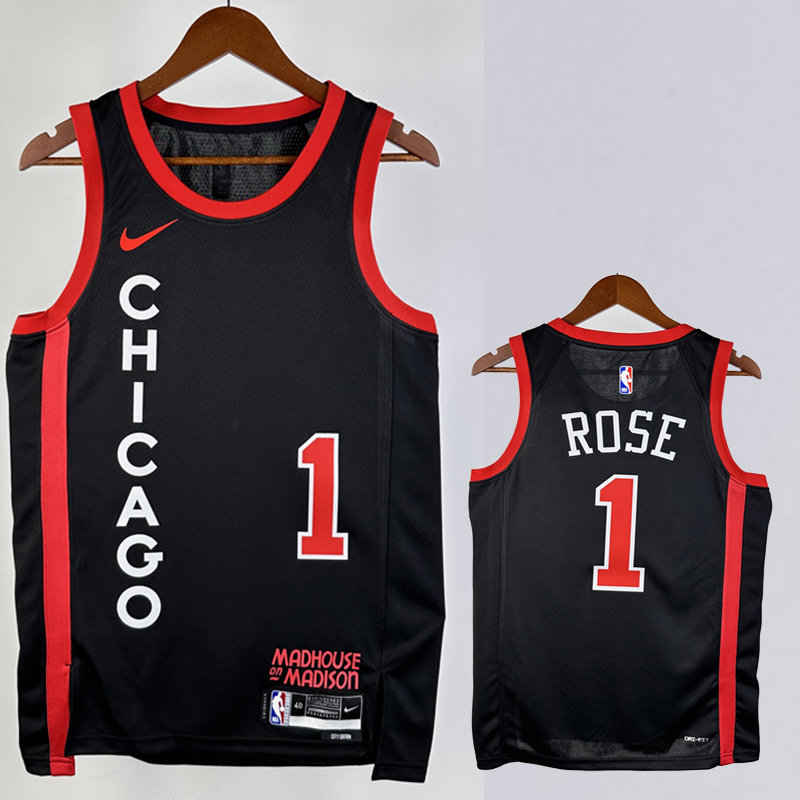 23-24 BULLS ROSE #1 Black City Edition Top Qual...
