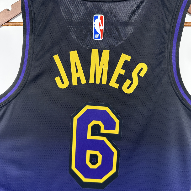 24-25 LAKERS JAMES #6 Royal blue City Edition Top Quality Hot Pressing NBA Jersey