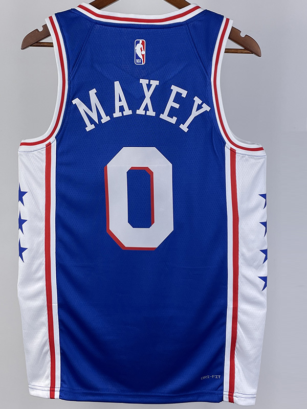 22-23 76ERS MAXEY #0 Blue Top Quality Hot Press...