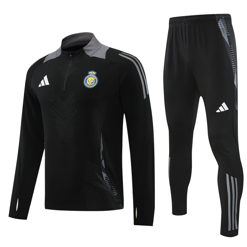 24-25 Al-Nassr Black Half Pull Tracksuit (半拉链)