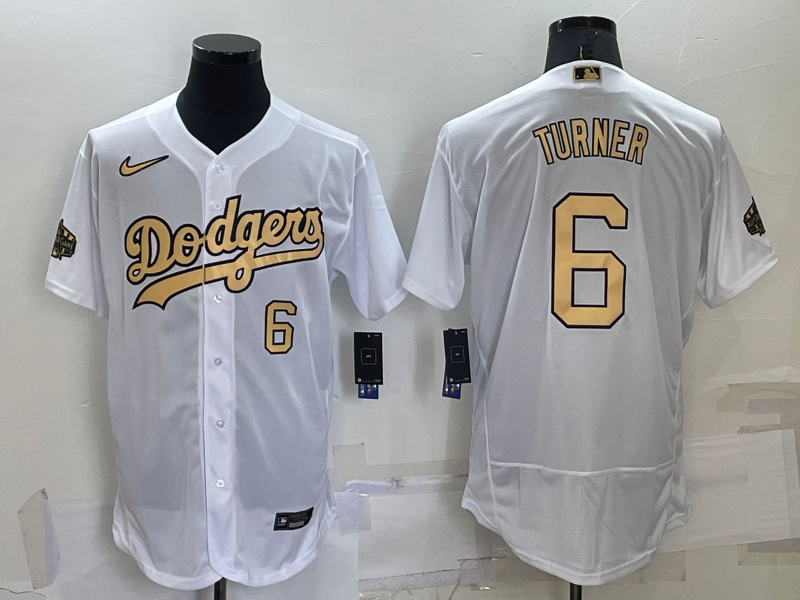 2022 Men's Los Angeles Dodgers TURNER 6 white MLB Jersey