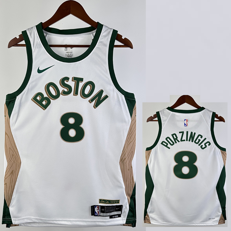 23-24 CELTICS PORZINGIS #8 White City Edition H...