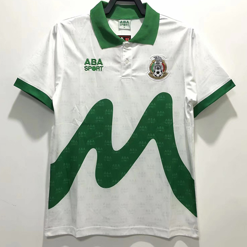 1995 Mexico Away White Retro Soccer Jersey