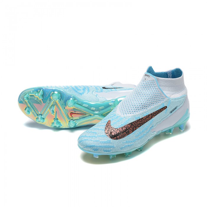 Phantom GX Elite FG High Soccer Shoes-Blue/Gray-5691458