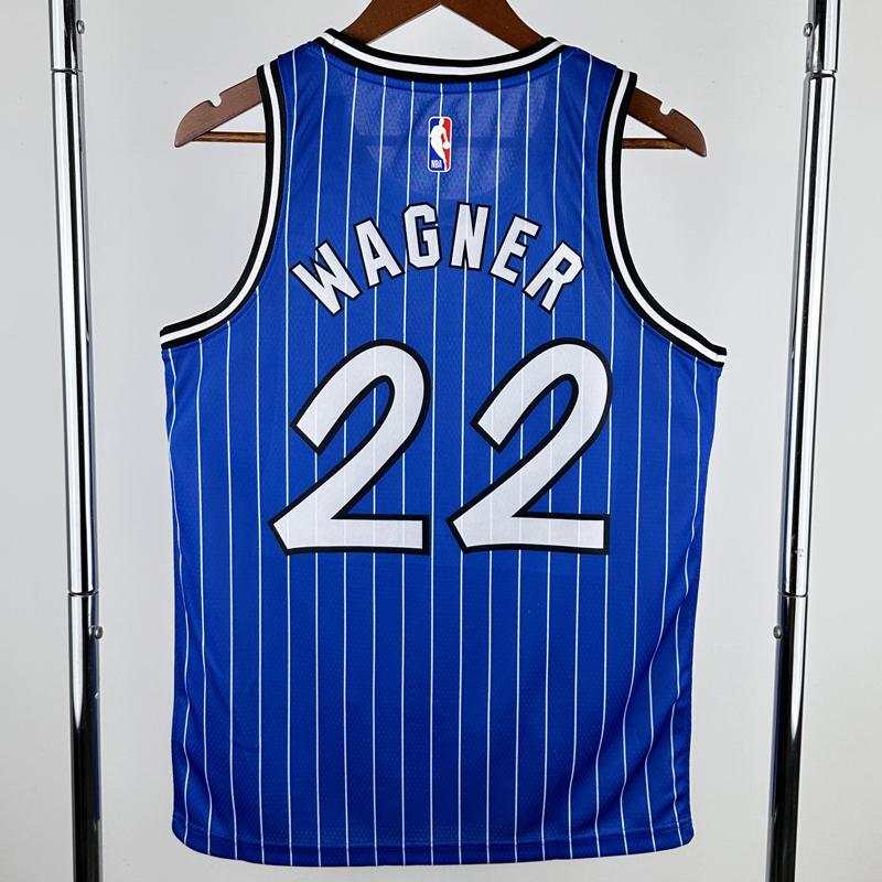 2018-2019 Magic WAGNER #22 Blue Retro Top Quality Hot Pressing NBA Jersey (条纹)