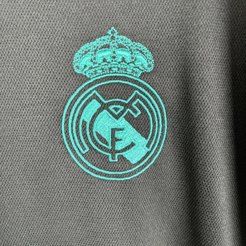 2017-2018 RMA Away Long Sleeve Retro Soccer Jer...