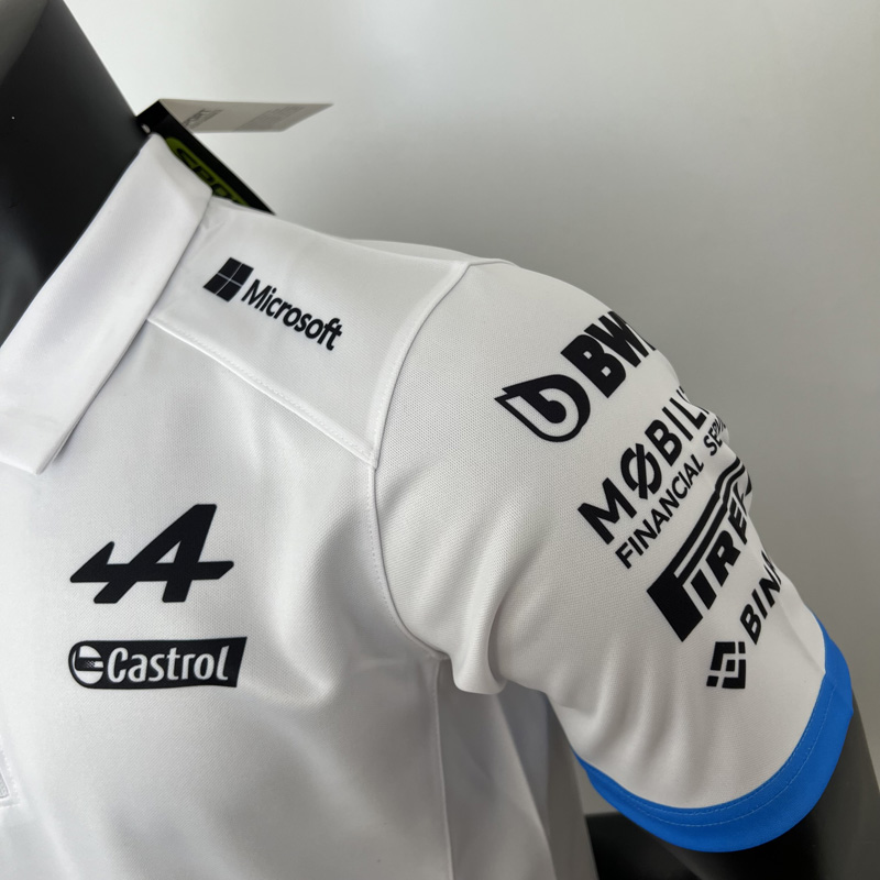 2023 F1 ALPINE White Polo Racing Suit(有领)