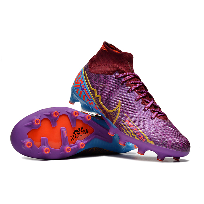 Mbappé Air Zoom Mercurial Superfly IX Elite AG Soccer Shoes-Wine Red/Blue-5076896