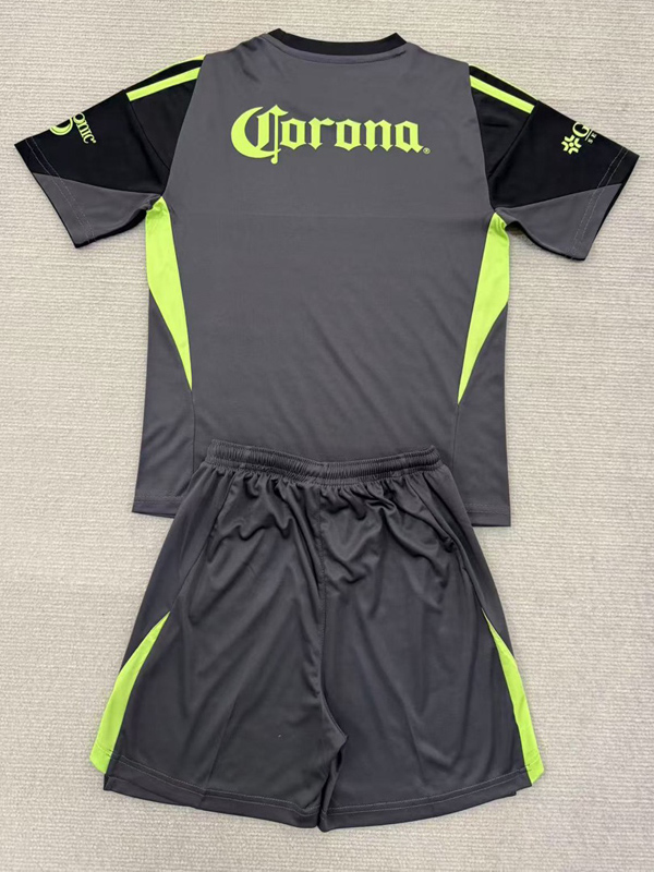25-26 Club America Black GoalKeeper Kids Soccer Jersey
