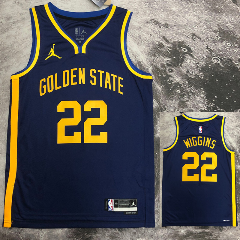 22-23 WARRIORS WIGGINS #22 Dark blue Top Qualit...