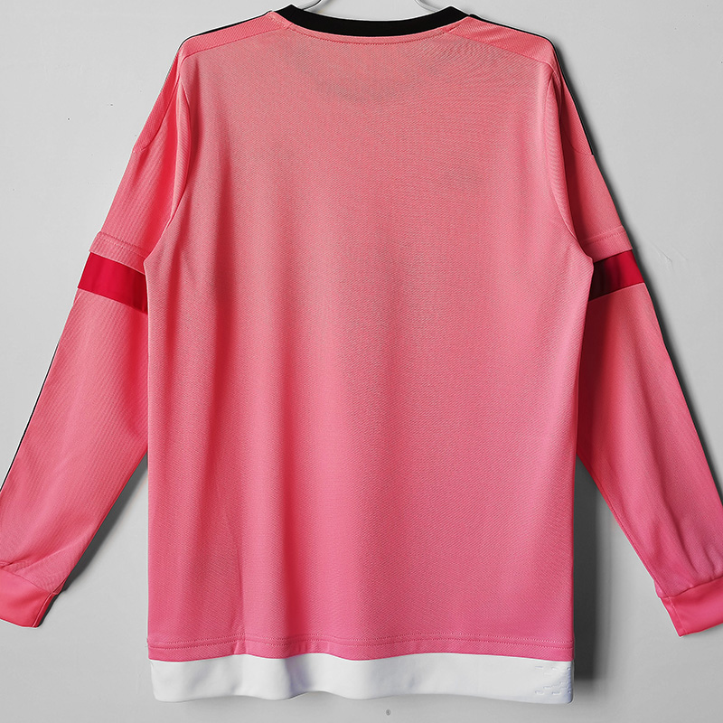 2015-2016 JUV Away Pink Retro Long Sleeve Socce...