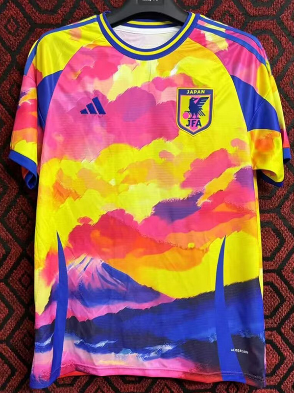 2024 Japan Yellow blue Special Edition Fans Soccer Jersey 七彩云
