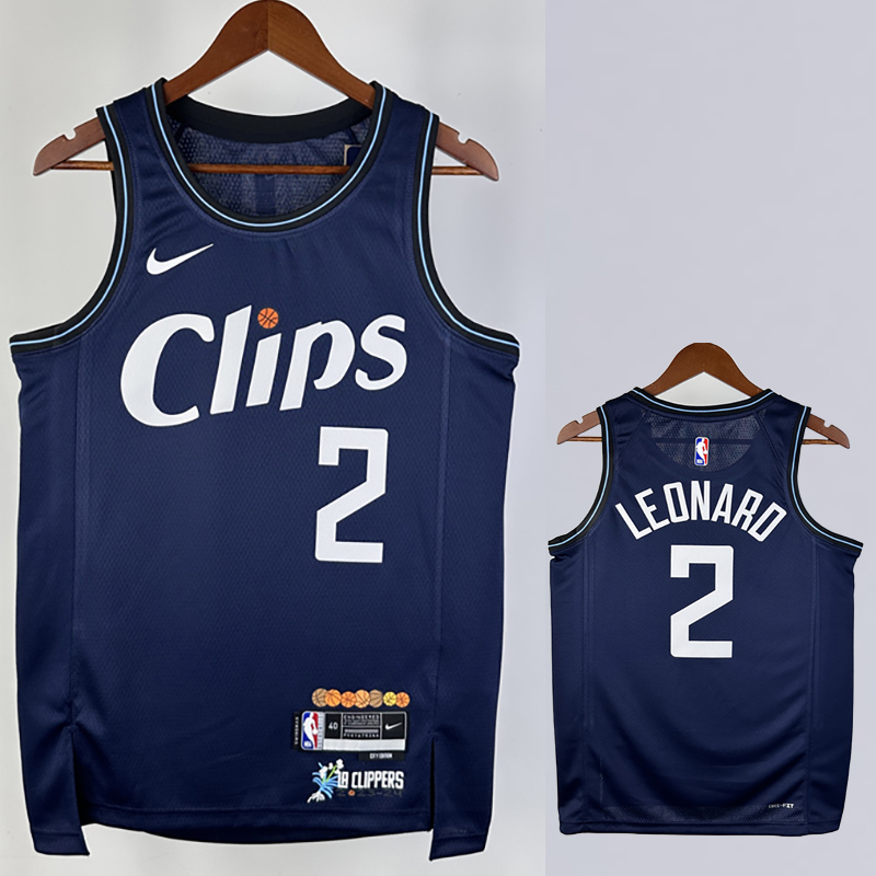 23-24 CLIPPERS LEONARD #2 Dark blue City Editio...