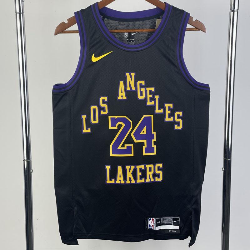23-24 LAKERS BRYANT #24 Black City Edition Top ...