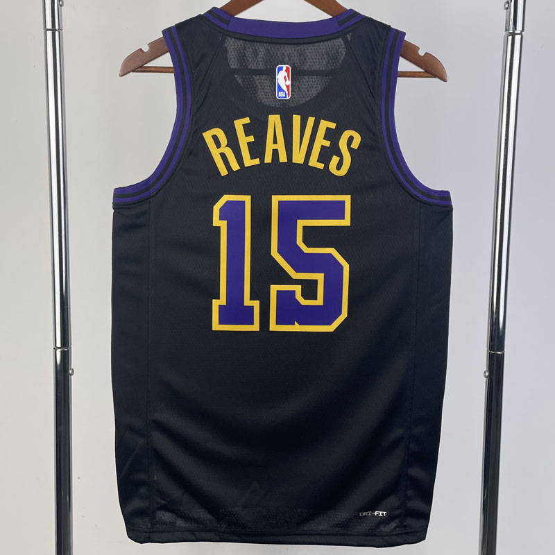 23-24 LAKERS REAVES #15 Black City Edition Top ...