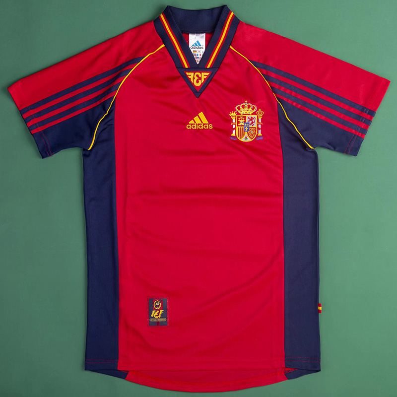 1998 Spain Home Retro Soccer Jersey