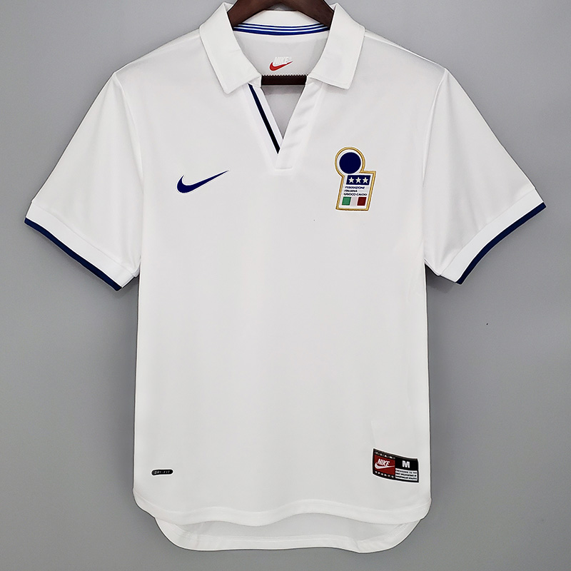 1998 Italy Away White Retro Soccer Jersey
